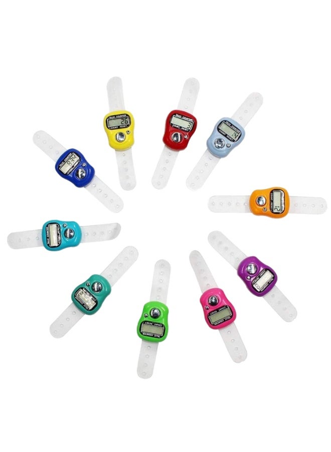 5 Digital Electronic LCD Tasbih Finger Tally Counters – Islamic Zikr Hand Ring Counter, Resettable Mini Manual Clicker for Prayer, Dhikr, Lap Tracking & Counting (Multi-Color) - Image 1